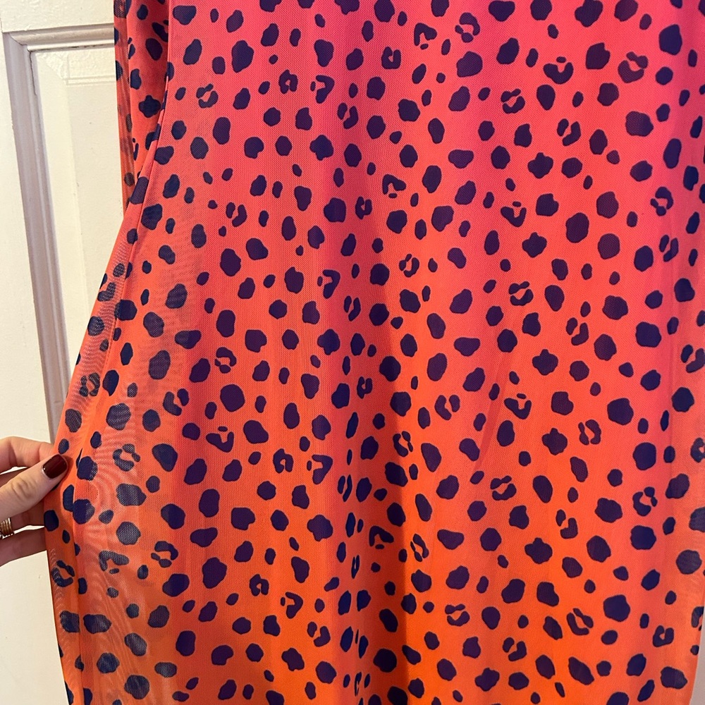 NWT - AFRM Vibrant Pink and Orange Long Sleeve Dress - Picture 5 of 5